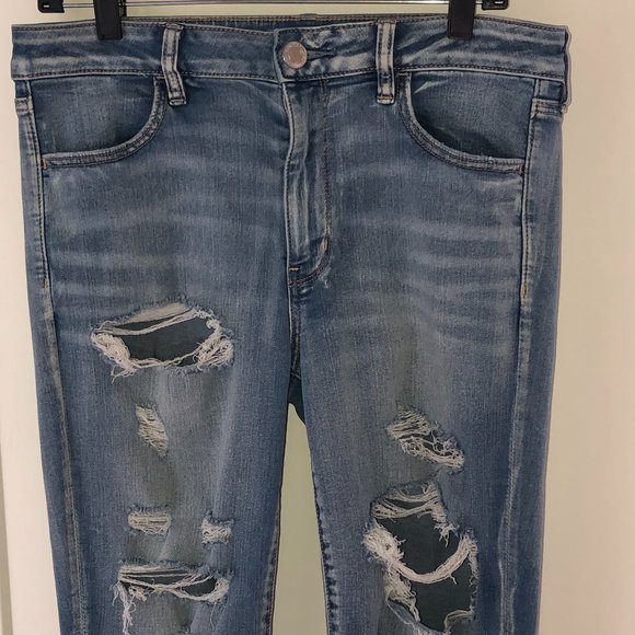 American Eagle super stretch X hi-rise jegging jeans sz 12R EUC LN - Picture 2 of 9